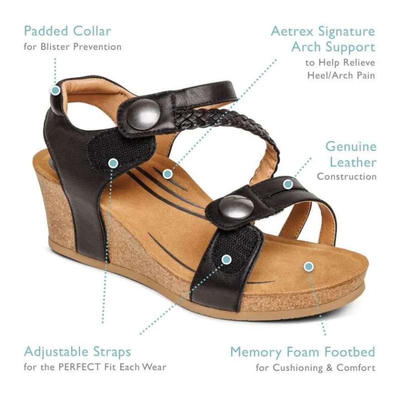 Aetrex Avril Quarter Strap Wedge