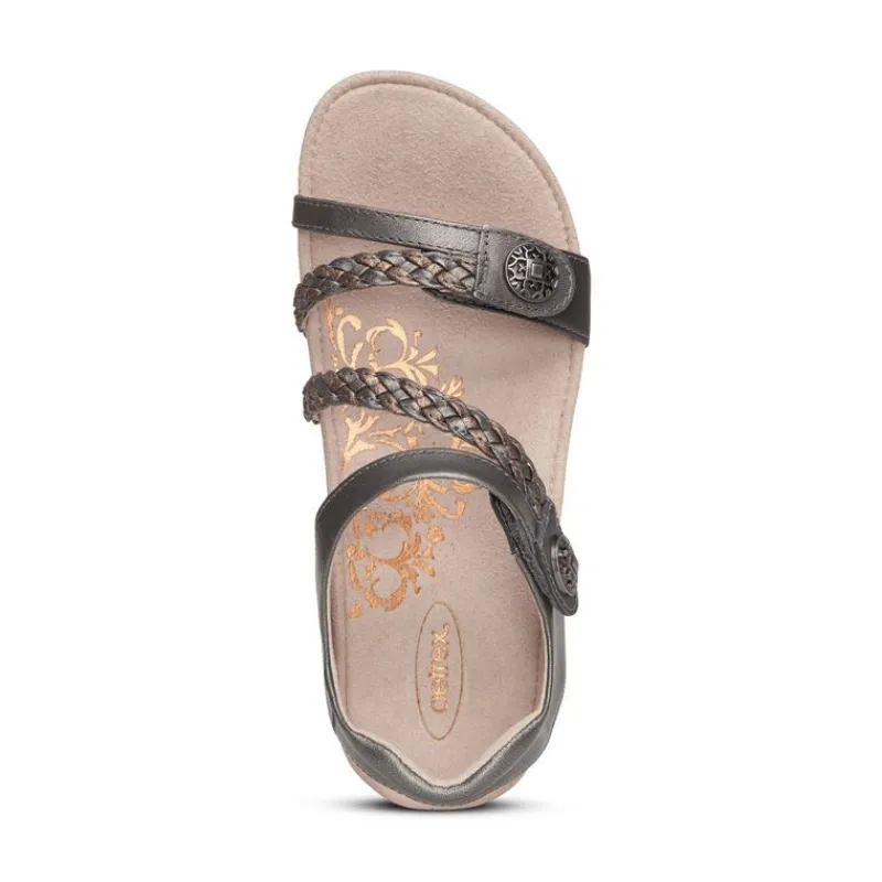 Aetrex Jillian Braided Quarter Strap Sandal