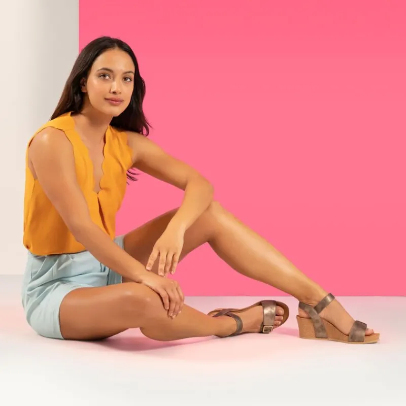 Aetrex Lexa Quarter Strap Wedge