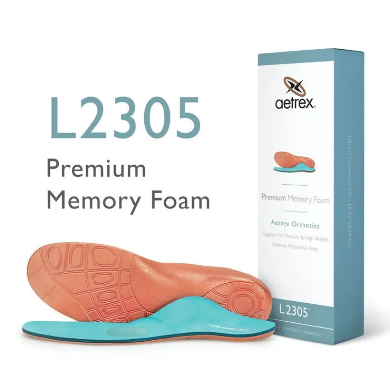Aetrex Men'S Premium Memory Foam Orthotics W/ Metatarsal Support