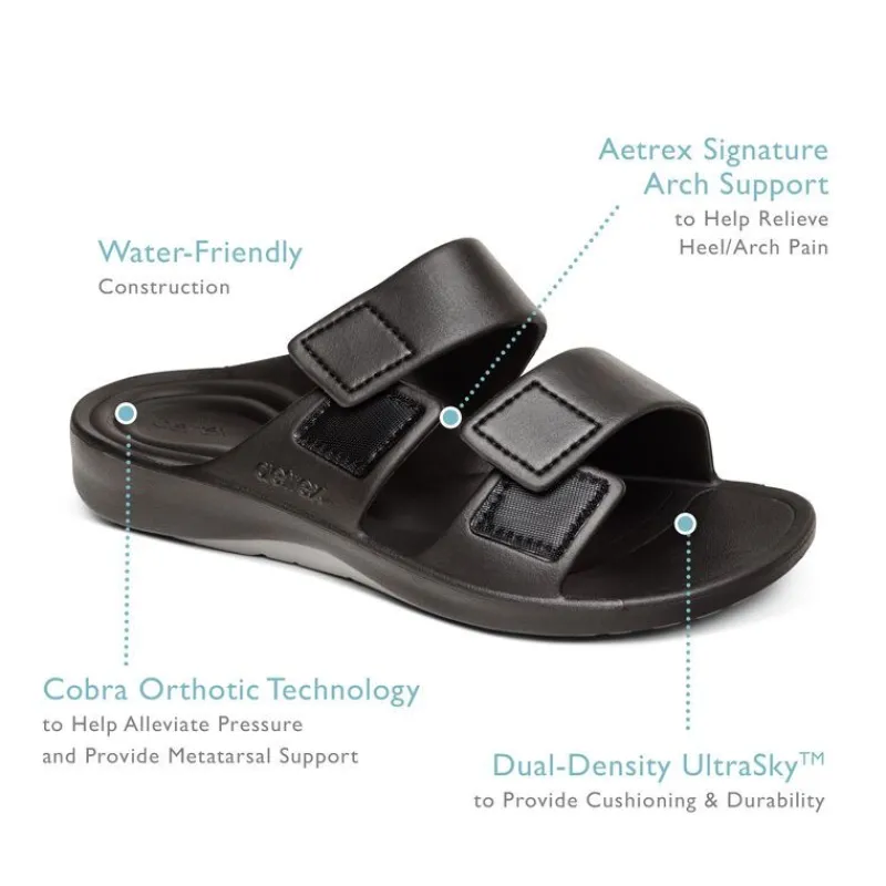 Aetrex Milos Orthotic Slides - Mens