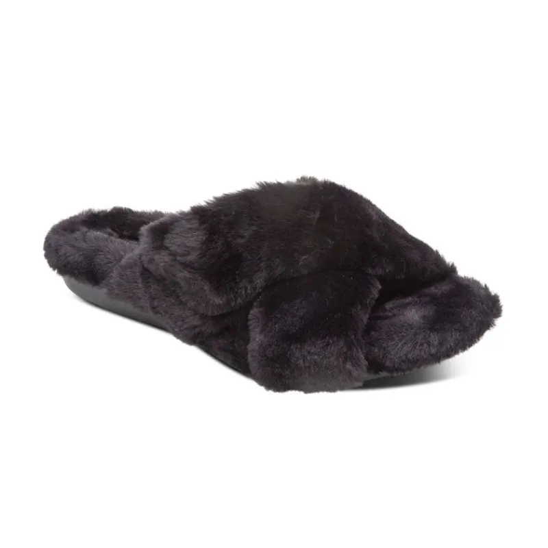 Aetrex Penelope Adjustable Faux Fur Slippers