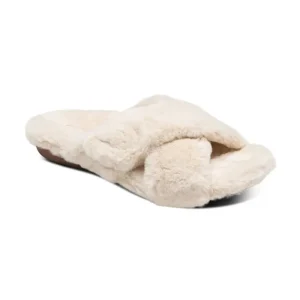 Aetrex Penelope Adjustable Faux Fur Slippers