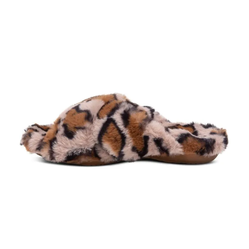 Aetrex Penelope Adjustable Faux Fur Slippers