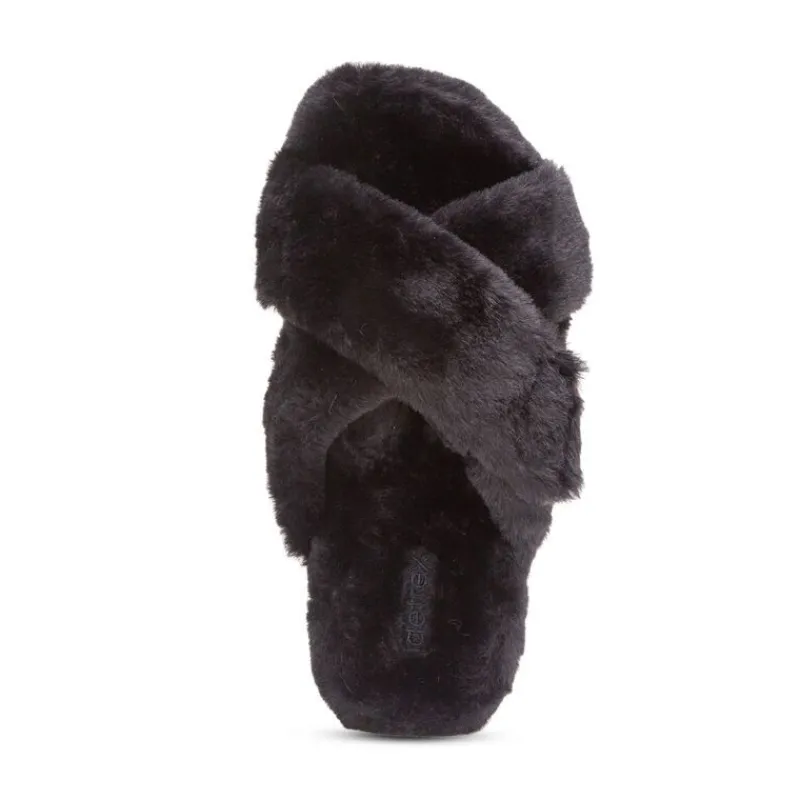 Aetrex Penelope Adjustable Faux Fur Slippers