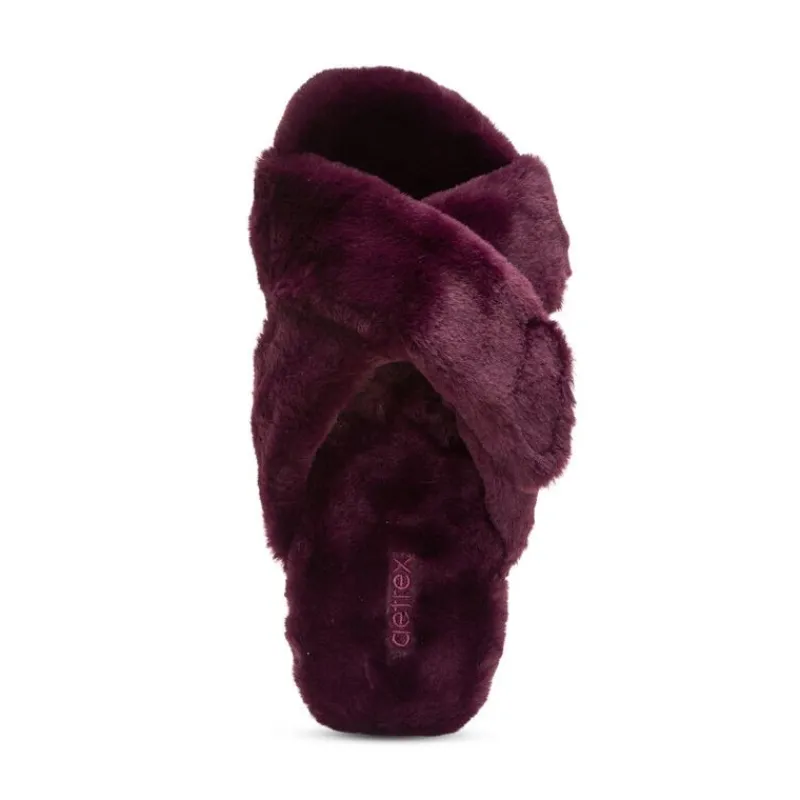Aetrex Penelope Adjustable Faux Fur Slippers