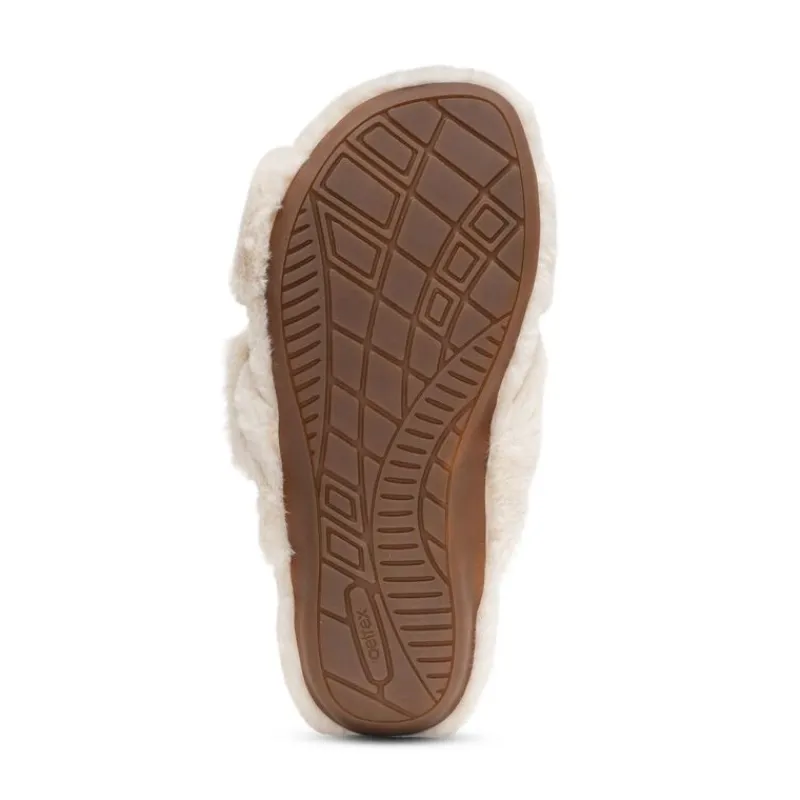 Aetrex Penelope Adjustable Faux Fur Slippers