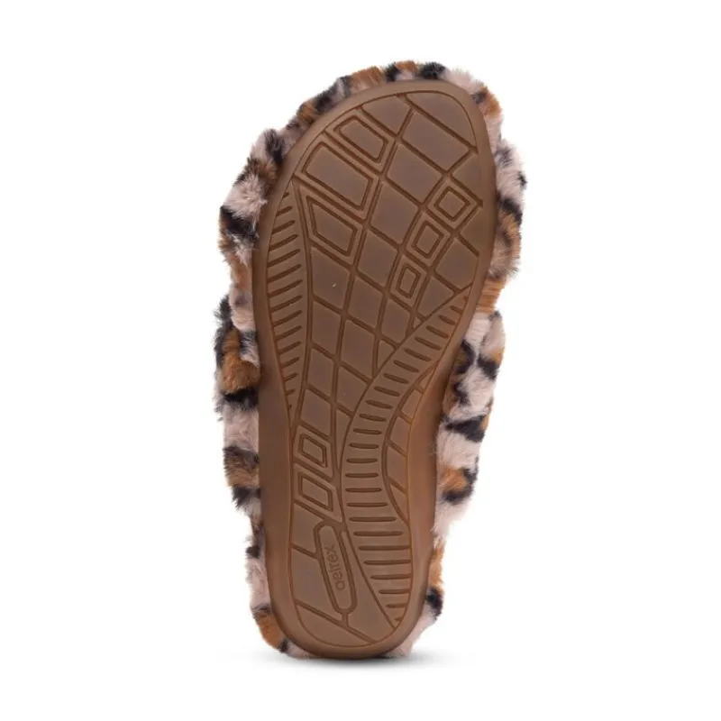 Aetrex Penelope Adjustable Faux Fur Slippers