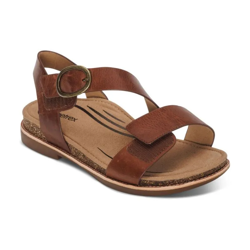 Aetrex Tamara Asymmetrical Quarter Strap Sandal