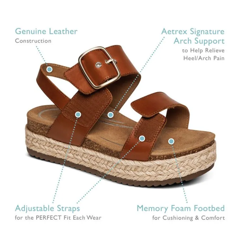 Aetrex Vania Arch Support Platform Sandal